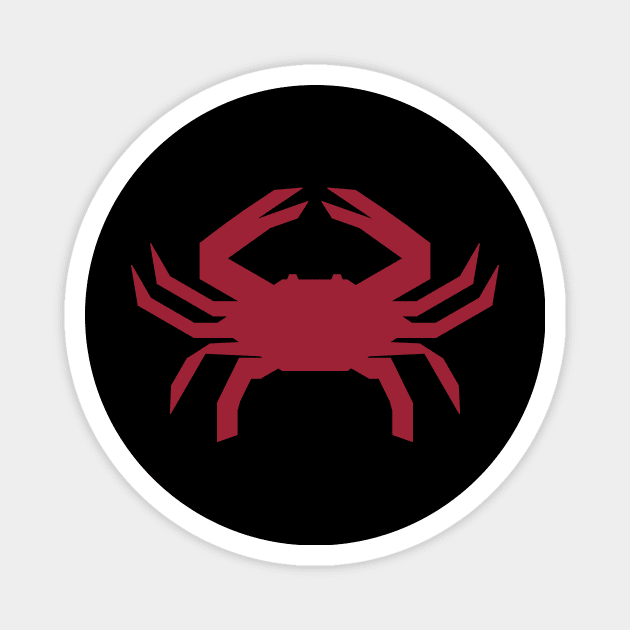 Radioactive Crab Logo Red on Black Magnet by IORS